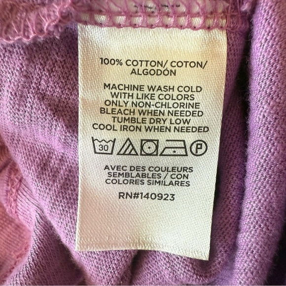 LOFT Ruched Cotton Jersey Mini Tee Dress Elastic Waist Chic Modern Orchid Sz MP - Picture 9 of 9